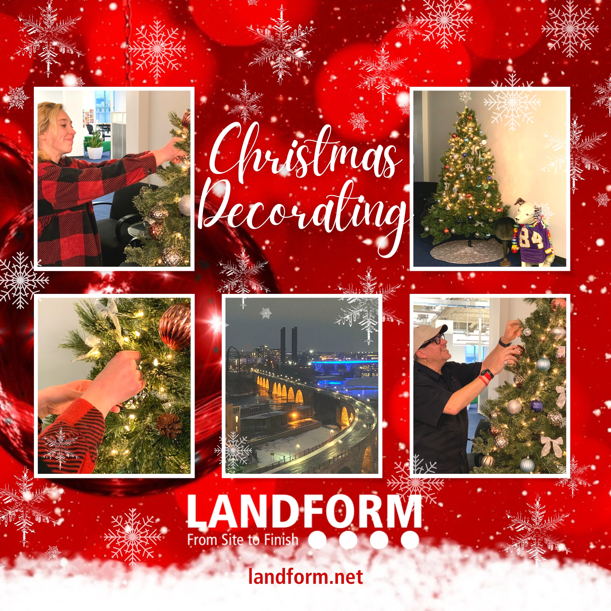 christmas decorations tree holidays minneapolis landform civil engineer urban planner landscape architect land surveyor drone operator hiring