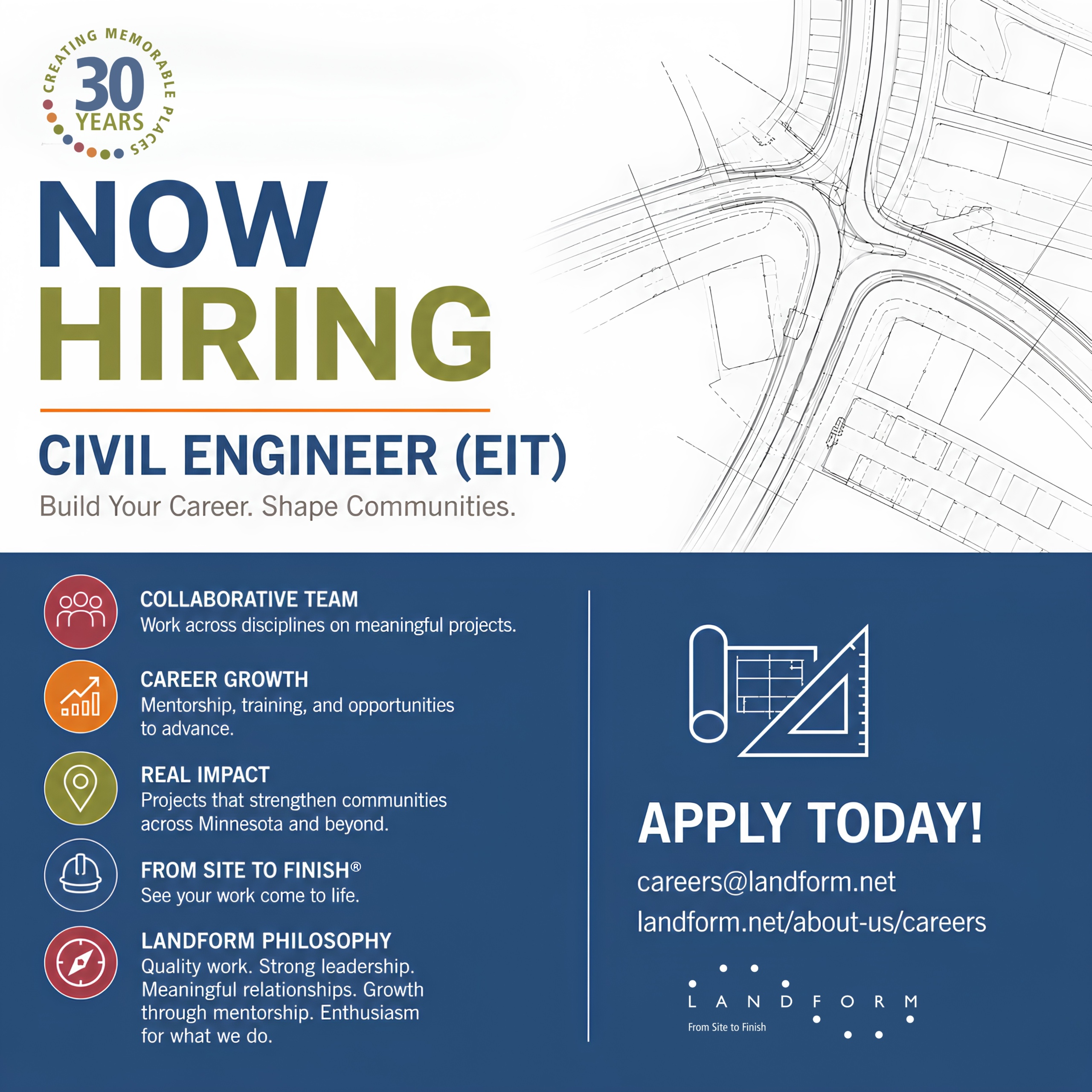 hiring civil engineer career landform minneapolis minnesota elk river